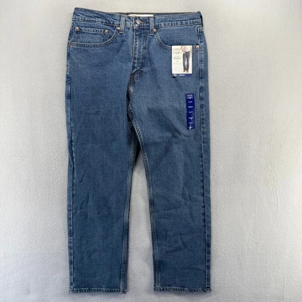 Signature Levi Strauss Gold Label Jeans Mens 34x29 Blue Regular Flex Denim NEW